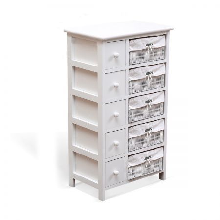 5 Drawers Wicker Basket Cabinet Crazy Sales