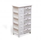 5 Drawers / Wicker Basket Cabinet