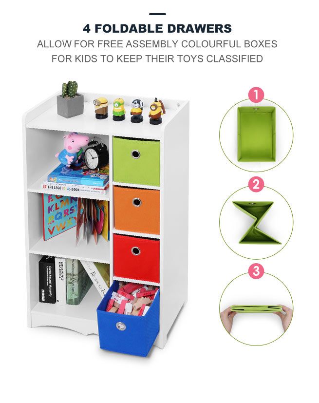 toy storage unit with bookshelf