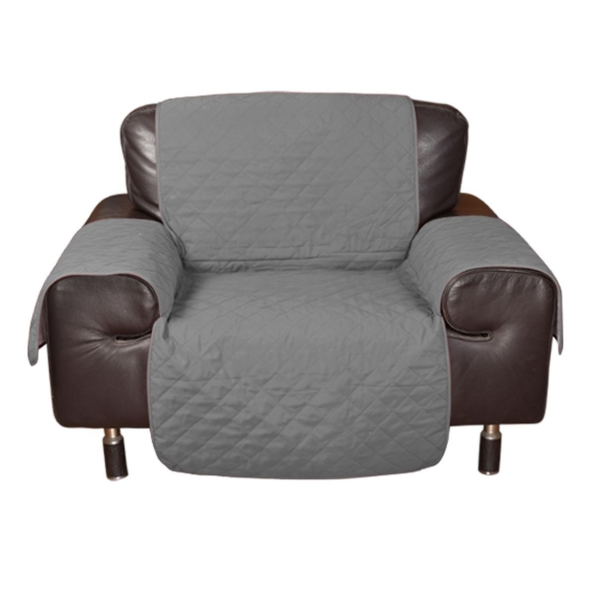 1 Seater Quilted Sofa Protector Throw Furniture Protector Cover Grey