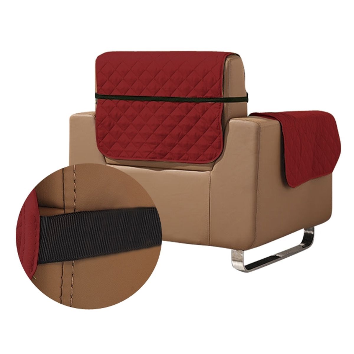 1 Seater Quilted Sofa Protector Throw Furniture Protector Cover Grey