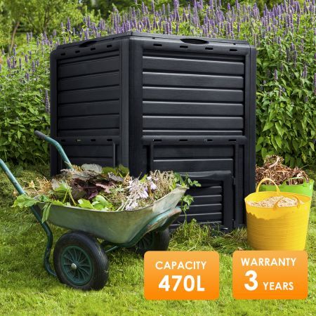 470L Compost Bin Food Waste Recycling Composter Kitchen Garden Composting