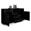 Buffet Table Sideboard Cabinet High Gloss Storage Cupboard w/2 Doors & 5 Drawers - Black