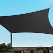 Instahut Shade Sail 3x6m Rectangle 280GSM 98% Black Shade Cloth