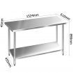 Cefito 1524 x 610mm Commercial Stainless Steel Kitchen Bench