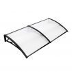 Instahut Window Door Awning Canopy 1mx2m Transparent Sheet Black Plastic Frame