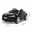 Kids Electric Ride On Car Audi Licensed TTRS Toy Cars Remote 12V Battery Black