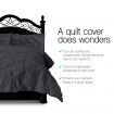 Giselle Quilt Cover Set Diamond Pinch Black - King