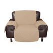 1 Seater Quilted Sofa Protector Throw Furniture Protector Cover - Khaki