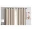 2X 100% Blockout Curtains Panels 3 Layers Eyelet 140X230cm - Beige