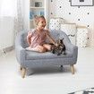 Kidbot Kids Sofa Armchair Children Lounge Chair Linen Fabric Tufted Soft Couch Double