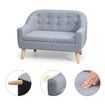 Kidbot Kids Sofa Armchair Children Lounge Chair Linen Fabric Tufted Soft Couch Double