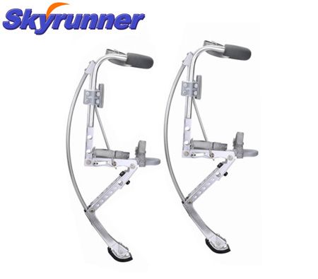 Skyrunner Jumping Stilts Kangaroo Shoes - Light (50-70kg) Adult Size - Silver Alloy