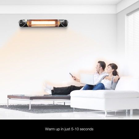 Maxkon 2000W Carbon Fibre Infrared Heater Instant Heat Electric Patio  Outdoor Strip Heater