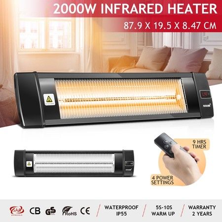 Maxkon 2000W Infrared Radiant Heater Electric Outdoor Patio Strip Heater Wall Ceiling