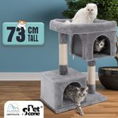Pesofer Cat Tree Multi Level Cat Tower with Sisal-Covered Scratching Posts Kitty Playhouse and Large Top Perch Light Grey 