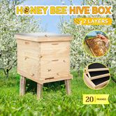 2 Layers Honey Bee Hive Box Beehive Kit Beekeeping Starter Set Backyard ...