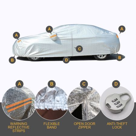 Aluminum Waterproof 3 Layers Double Thick Car Cover | Crazy Sales