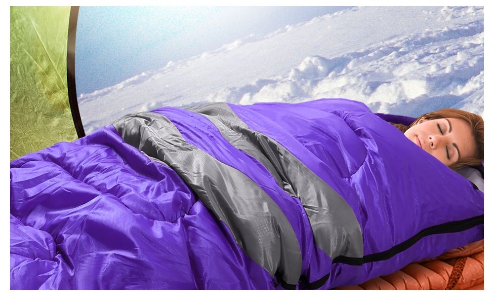 Micro Compact Design Thermal Sleeping Bag - Purple