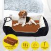 Pet Heating Pad Dog Cat Electric Heated Mat Puppy Heater Blanket Heat Bed Waterproof Cover 65x40cm Brown