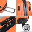 Wanderlite 3pc Luggage Trolley Travel Set Suitcase Carry On TSA Lock Hard Case Lightweight Orange