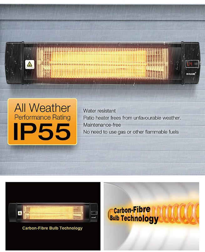 Maxkon 2500w Electric Infrared Radiant Heater Outdoor Patio Strip