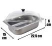 Singer SIBCD332 Stainless Steel Triple Buffet Server Bain Marie Warmer with Clear Lids
