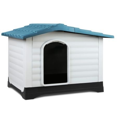 i.Pet Dog Kennel House Extra Large Outdoor Plastic Puppy Pet Cabin Shelter XL Blue