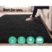 Artiss Ultra Soft Shaggy Rug Large 200x230cm Floor Carpet Anti-slip Area Rugs Black