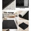 Artiss Ultra Soft Shaggy Rug Large 200x230cm Floor Carpet Anti-slip Area Rugs Black