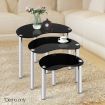 Artiss Set Of 3 Glass Coffee Tables - Black