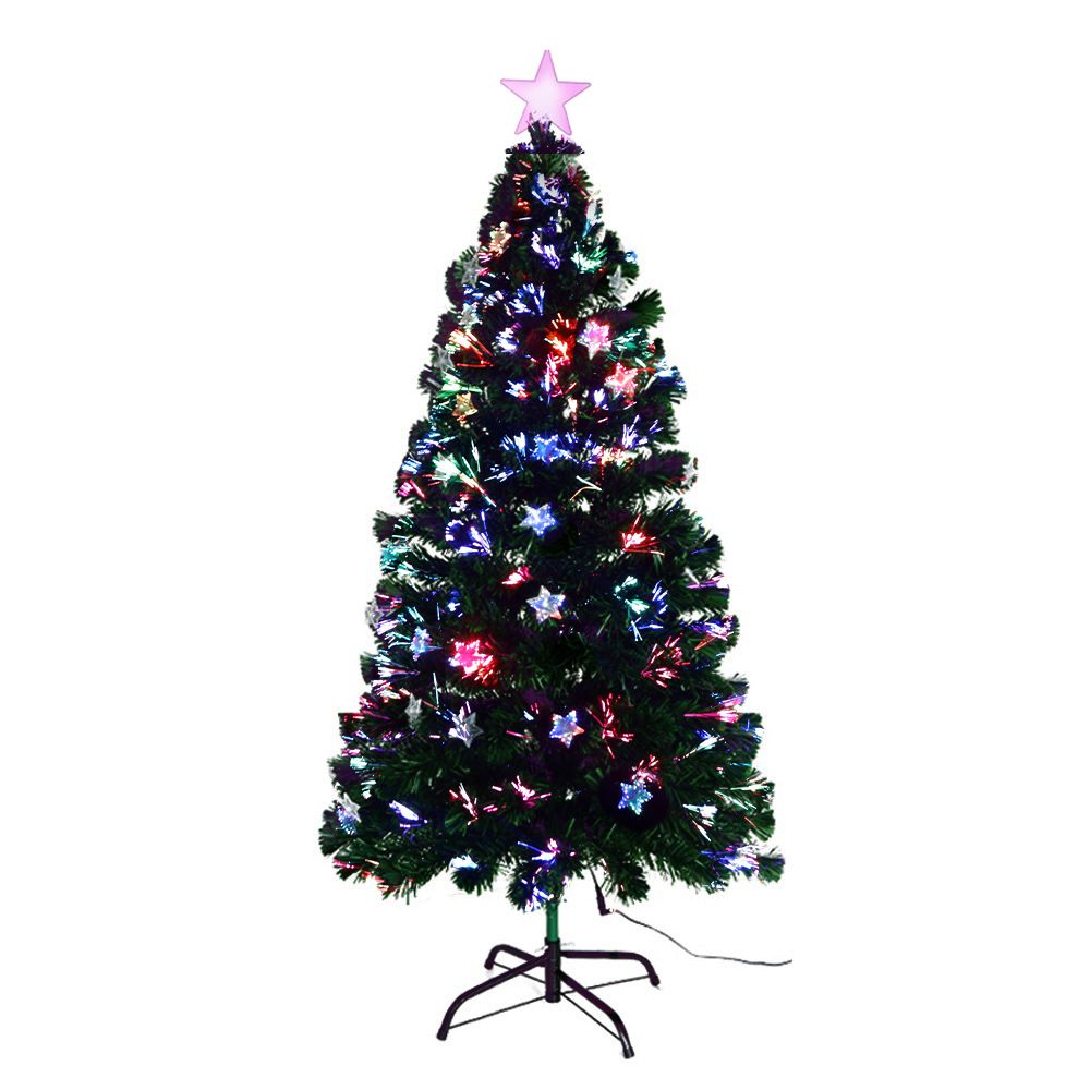 Jingle Jollys 1.2m Christmas Tree Optic Fibre LED Xmas tree Multi Colour