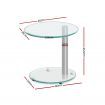 Artiss Coffee Table Round Tempered Glass Side End Beside Tables Cafe 45cm