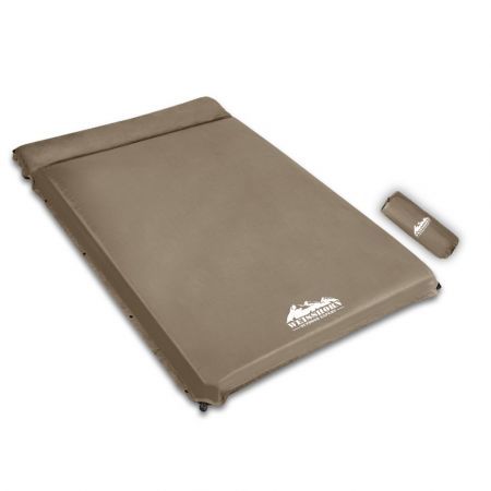 Weisshorn Double Size Self Inflating Mattress Mat 10CM Thick Coffee