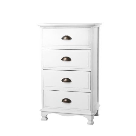 Artiss Vintage Bedside Table Chest 4 Drawers Storage Cabinet Nightstand White Crazy Sales