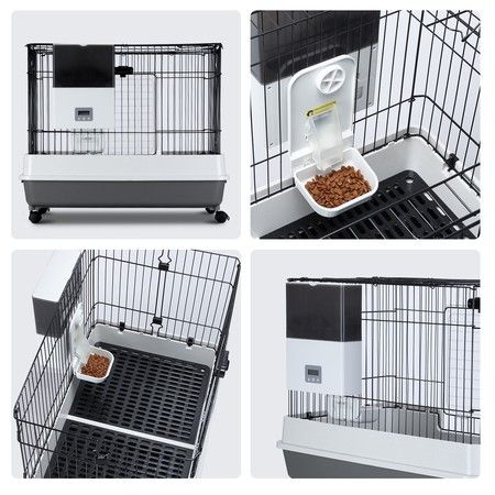 New 2 3l Automatic Pet Feeder Cat Dog Food Dispenser For Cage Or