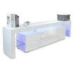 200cm TV Stand Cabinet LED Entertainment Unit Wood Storage Furniture w/2 Drawers & 2 Doors - White