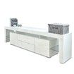 200cm TV Stand Cabinet LED Entertainment Unit Wood Storage Furniture w/2 Drawers & 2 Doors - White