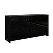 Modern 6 Drawer Chest Dresser High Gloss Storage Cabinet Wood Bedroom Furniture - Black