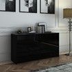 Modern 6 Drawer Chest Dresser High Gloss Storage Cabinet Wood Bedroom Furniture - Black
