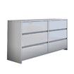 Modern 6 Drawer Chest Dresser High Gloss Storage Cabinet Wood Bedroom Furniture - White