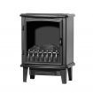 Devanti Electric Fireplace Heater Portable Fire Log Wood Effect Single Door 1800W Black