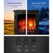 Devanti Electric Fireplace Heater Portable Fire Log Wood Effect Single Door 1800W Black