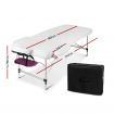 Zenses Massage Table 75cm 3 Fold Aluminium Beauty Bed Portable Therapy Violet