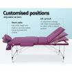 Zenses Massage Table 75cm 3 Fold Aluminium Beauty Bed Portable Therapy Violet