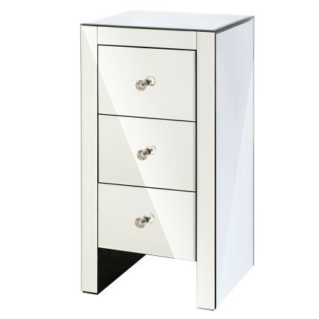 Artiss Mirrored Bedside Table Drawers, Mirrored Glass Bedside Table