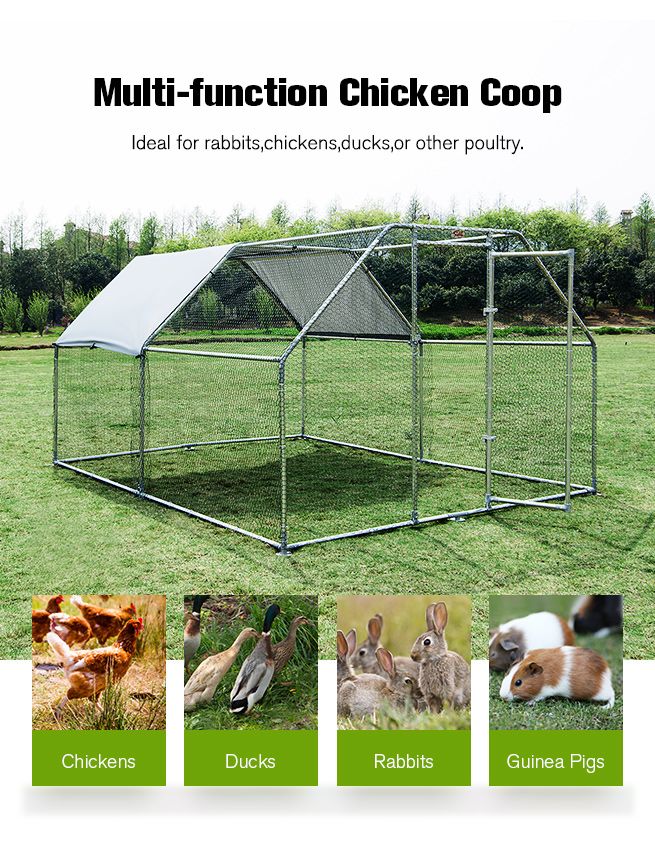 Details About 38m X 28m Large Metal Chicken Coop Walk In Cage Run House Shade Pen W Cover