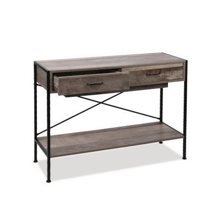 Artiss Console Table 2 Drawers Walnut Marconi