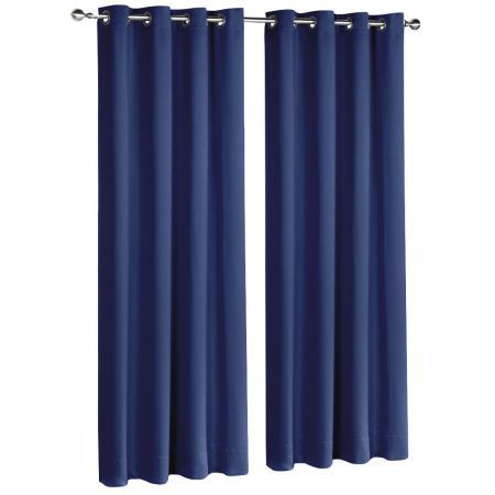Art Queen 2 Panel 180 X 213cm Block Out Curtains Navy Crazy Sales