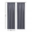 Art Queen 2 Pencil Pleat 180x230cm Blockout Curtains - Dark Grey